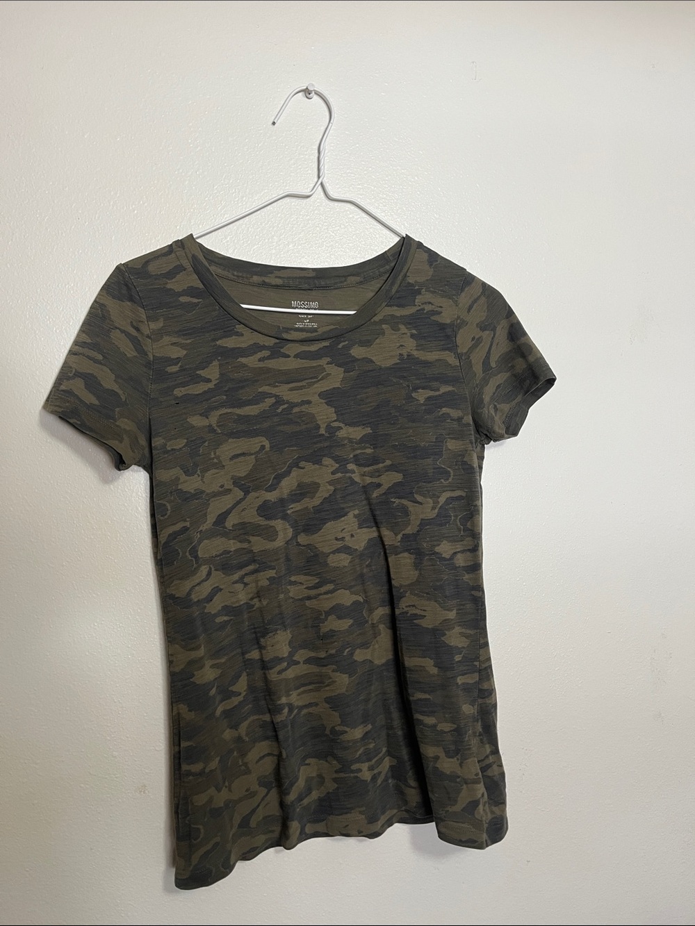 Mossimo Supply Co. Women's Short Sleeve Camouflage Tee - Olive & Dark Gray
